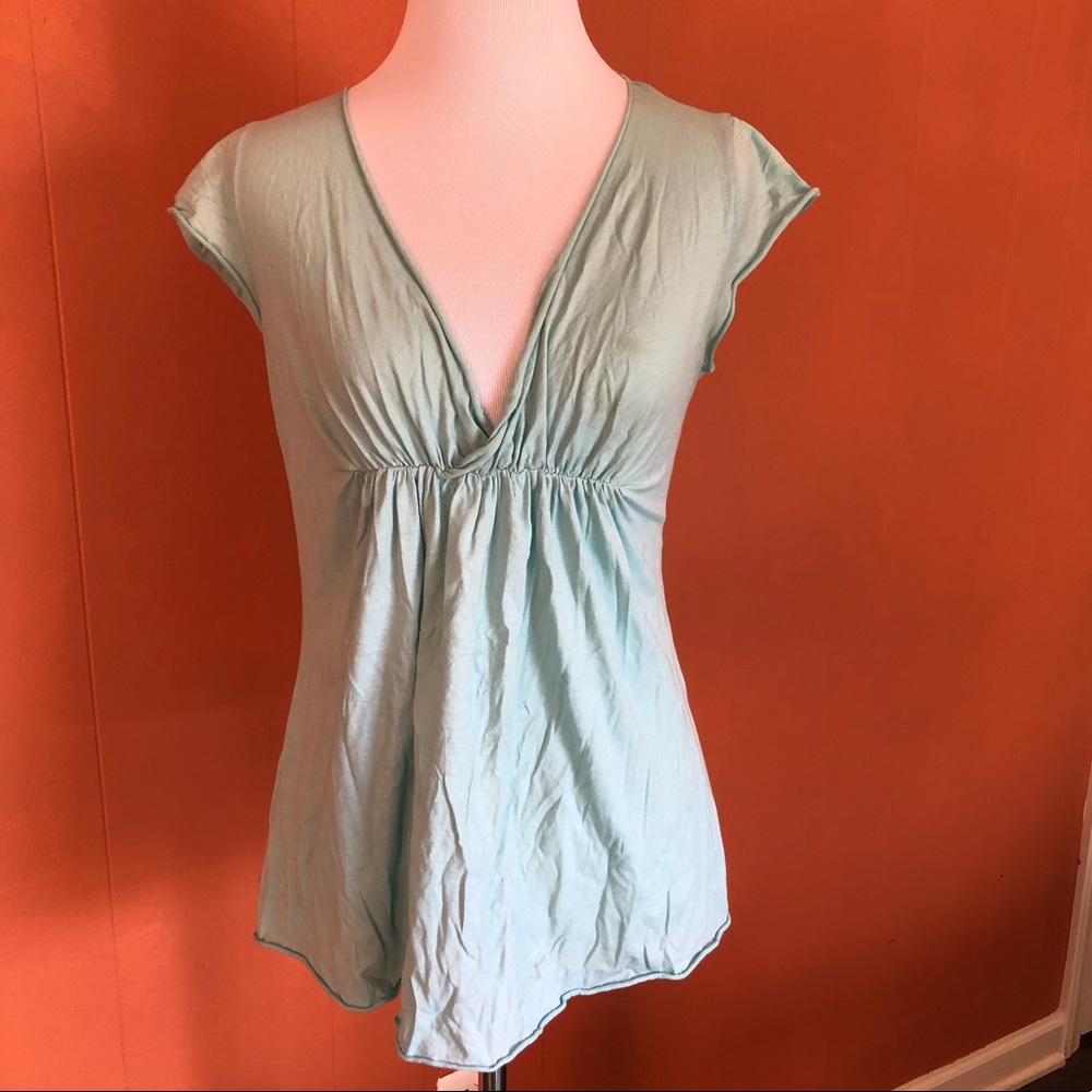 Anthropologie light blue tissue tee top